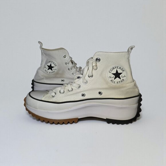 Converse Run Star Platform High Top White Women’s 8 Men’s 6.5 Canvas Sneakers - Picture 1 of 16